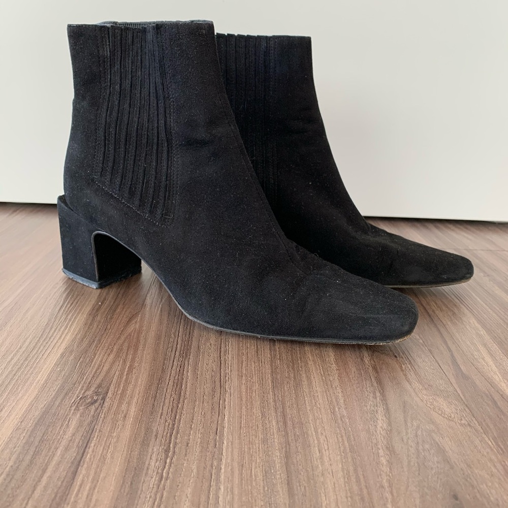Bally UK 4.5 Vintage Black Suede Ankle Boots